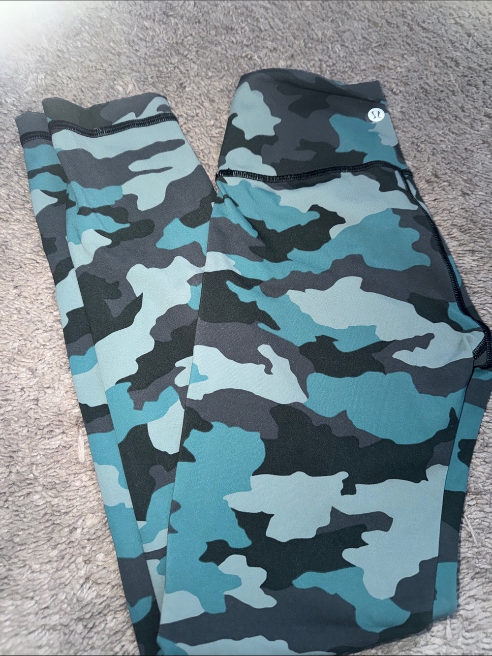 lululemon athletica Kids Teal and Black Camo Leggings